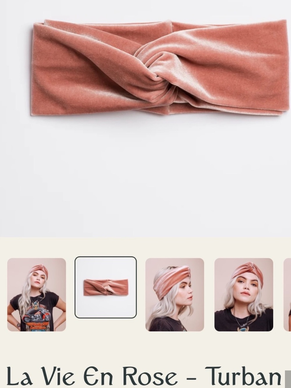 I'm With The Band Velvet Turban Twist Headband - Dusty Pink - Picture 2 of 4